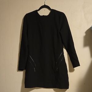 Zara Woman Black Dress with Zipper Detail